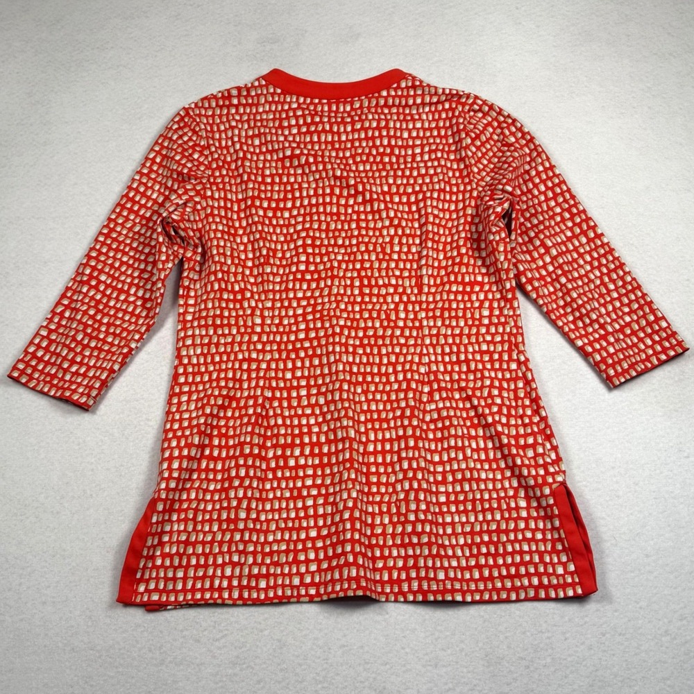 J McLaughlin Boca Tunic Top Womens Large Orange Geometric Catalina Cloth - Picture 4 of 8